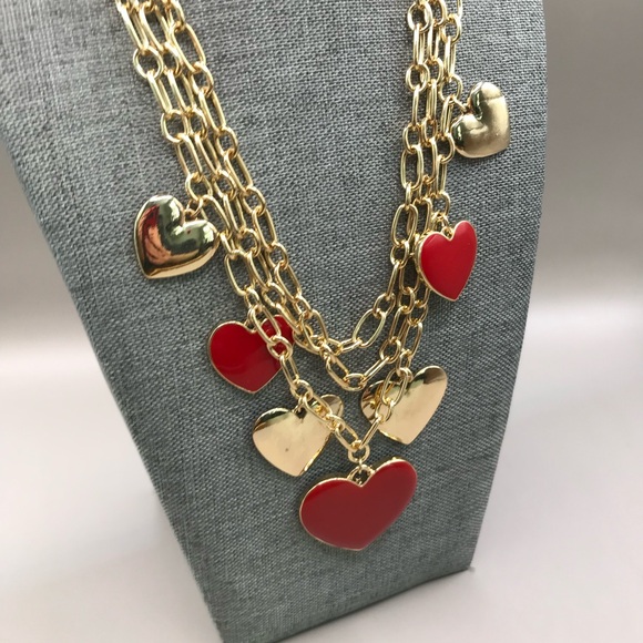 Thalia Sodi Gold-Tone and Red Heart Layered Necklace - Picture 3 of 9